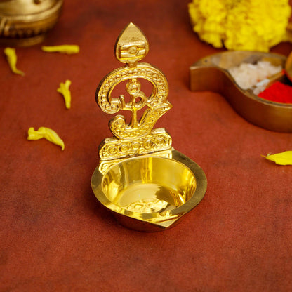 ஓம் முருகர் விளக்கு  Om Vel Diya in Brass
